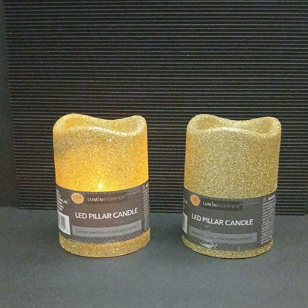 Luminess Sparkling Gold LED Candle Duo